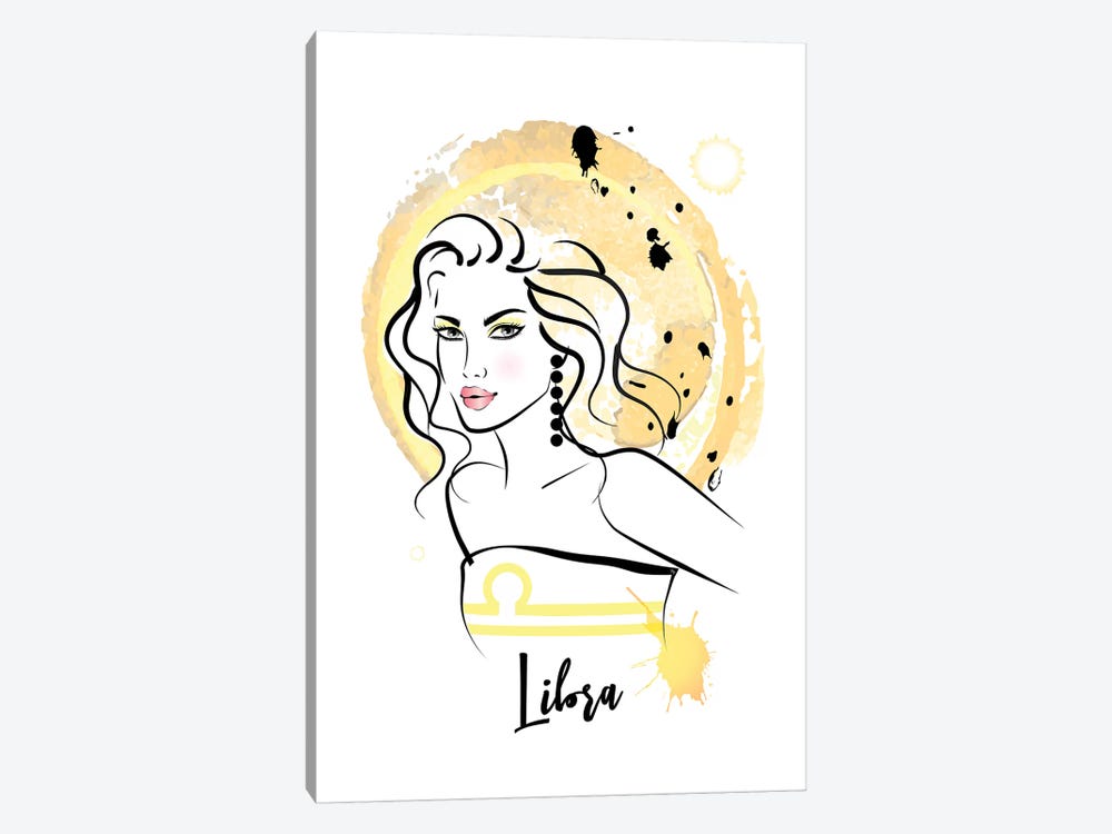 Libra Horoscope Sign by Martina Pavlova 1-piece Canvas Art