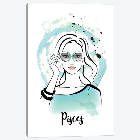 Pisces Horoscope Sign Canvas Print #PAV543} by Martina Pavlova Canvas Art