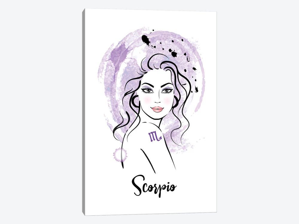 Scorpio Horoscope Sign by Martina Pavlova 1-piece Canvas Art Print