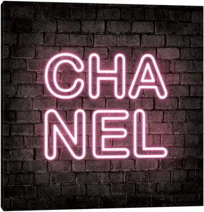 Neon Chanel Pink Canvas Art Print - Chanel Art