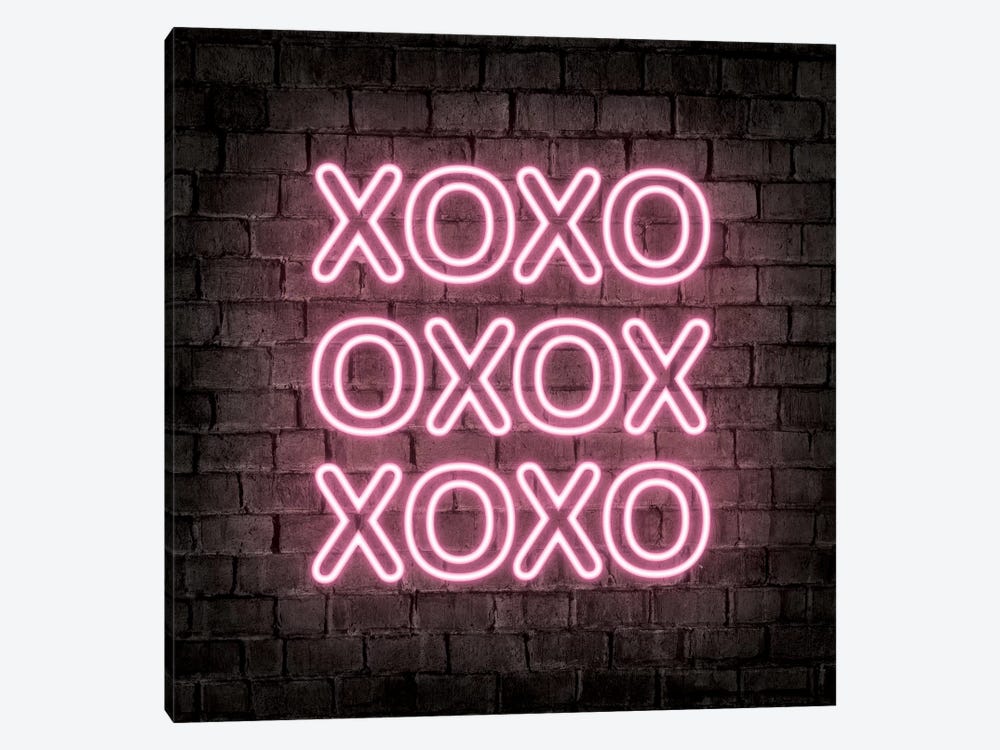 Neon Xoxo Pink by Martina Pavlova 1-piece Canvas Artwork