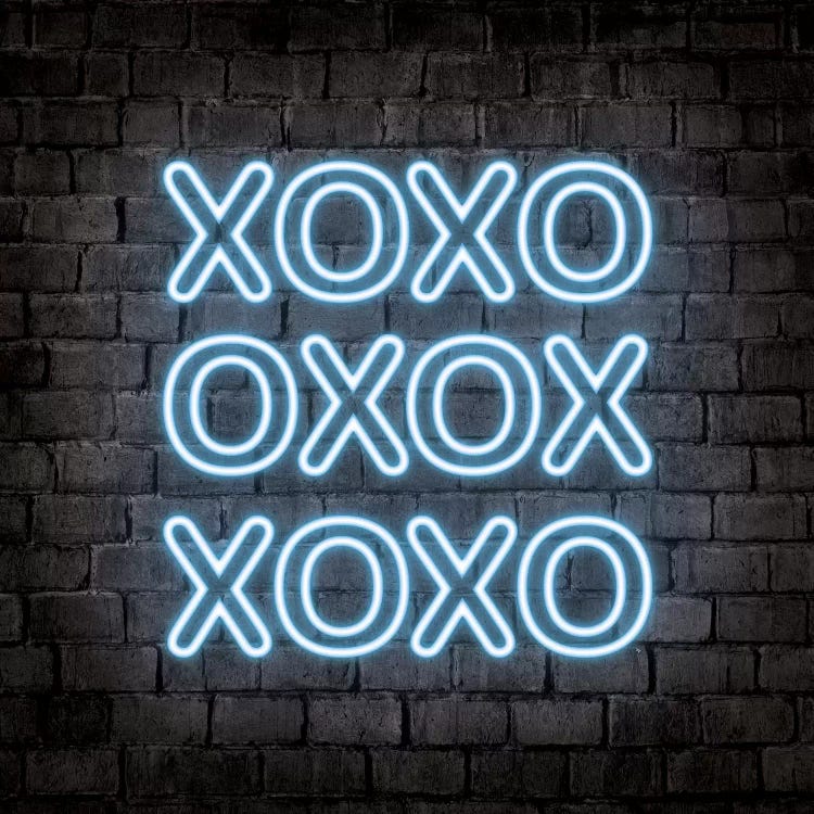 Neon Xoxo Blue by Martina Pavlova wall art