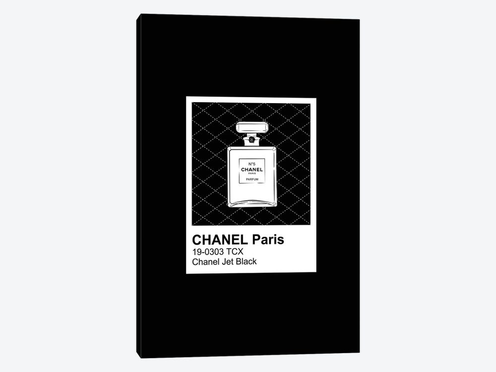 Black Chanel Pantone by Martina Pavlova 1-piece Canvas Art Print