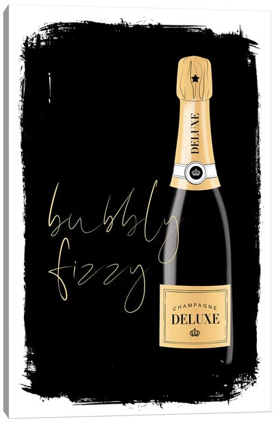 Bubbly Champagne Canvas Art Print - Martina Pavlova Food & Drinks