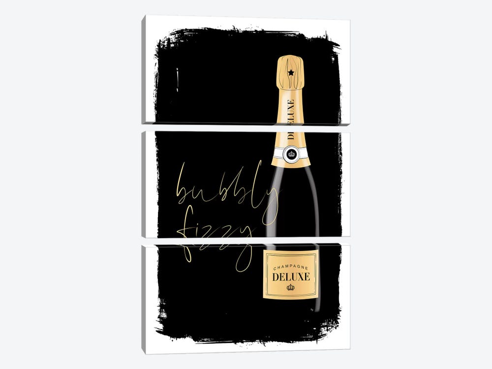 Bubbly Champagne by Martina Pavlova 3-piece Art Print