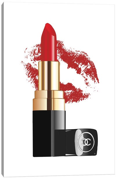 Chanel Lipstick Canvas Art Print - Martina Pavlova Fashion Brands