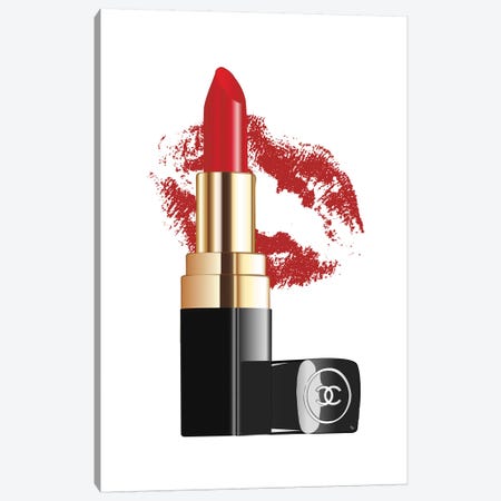Chanel Lipstick Canvas Print #PAV566} by Martina Pavlova Canvas Art Print