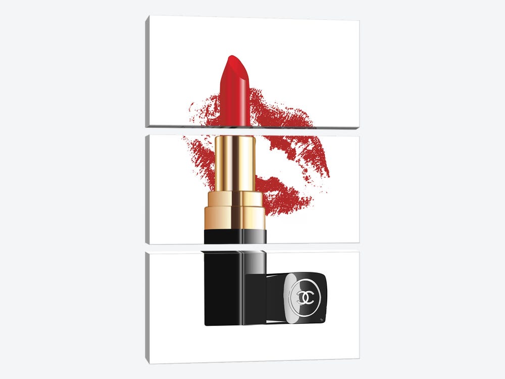 Chanel Lipstick by Martina Pavlova 3-piece Canvas Artwork