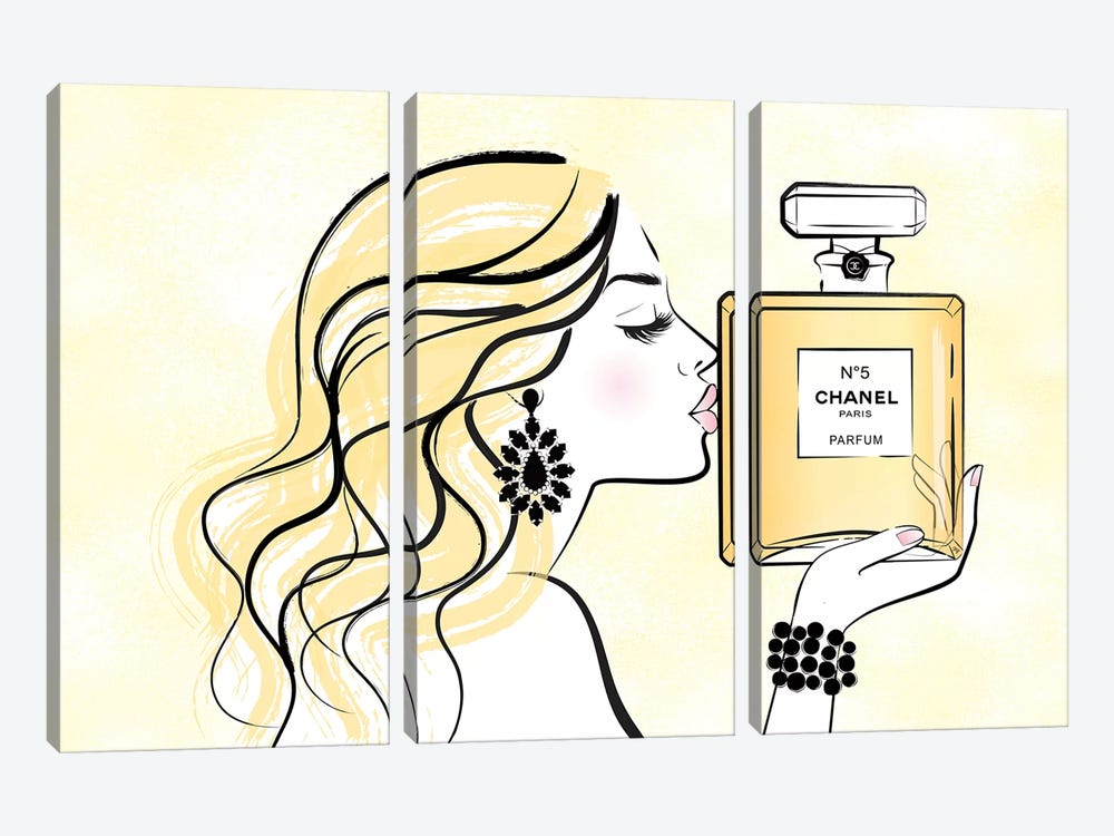 Kiss My Chanel by Martina Pavlova 3-piece Art Print