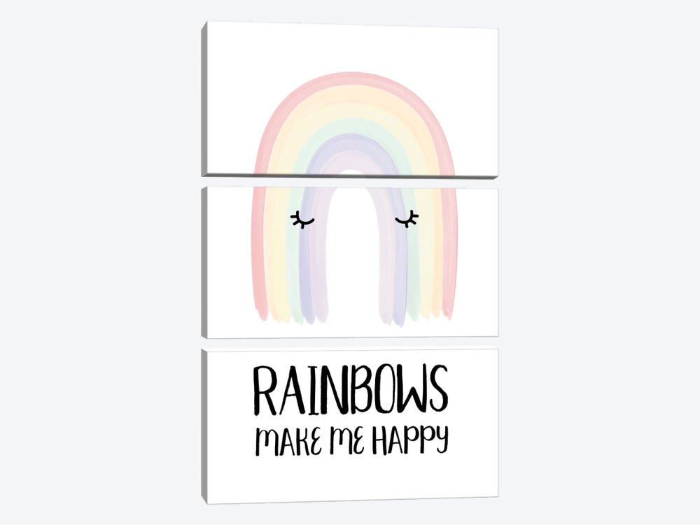 Happy Rainbow by Martina Pavlova 3-piece Canvas Print