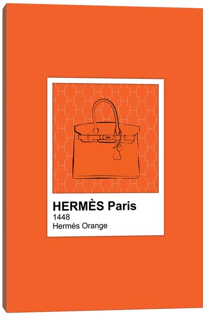Hermés Orange Pantone Canvas Art Print - Martina Pavlova Fashion Brands