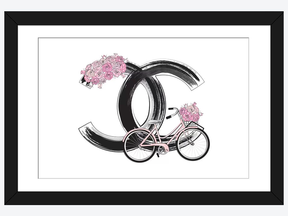 Chanel Bicycle Fashion Poster, Fashion Photography Wall Art, Fashion Black  and White Print