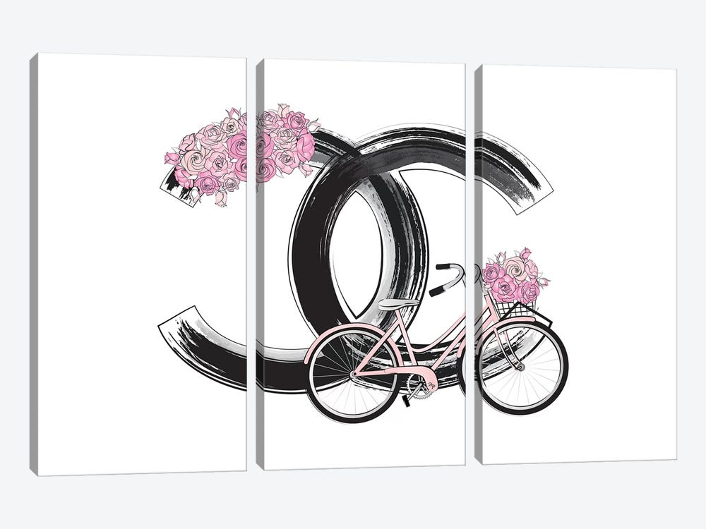 Chanel Bike by Martina Pavlova 3-piece Canvas Print