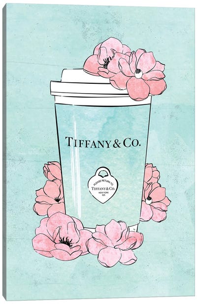 Tiffany'S Coffee Cup Canvas Art Print - Martina Pavlova Fashion Brands