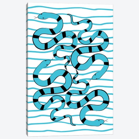 Blue Snakes Canvas Print #PAV585} by Martina Pavlova Canvas Print