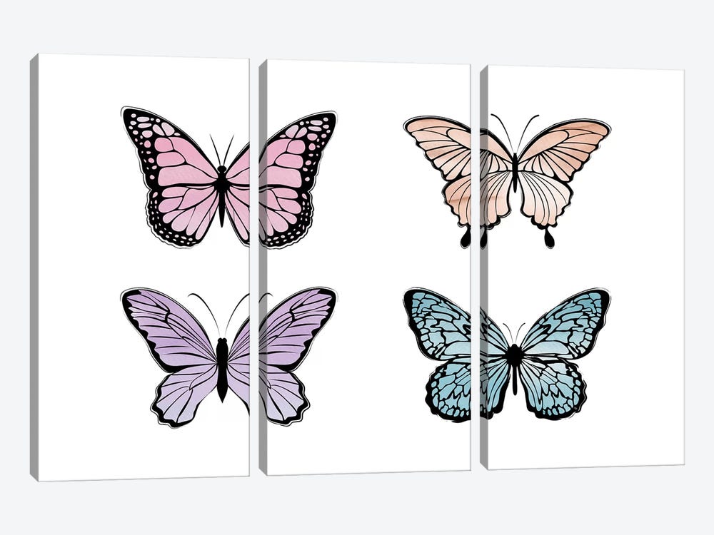 Chasing Butterflies by Martina Pavlova 3-piece Canvas Art Print