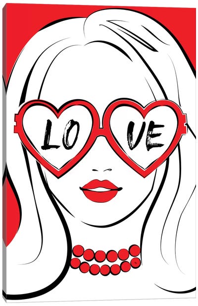 Seeing Love Canvas Art Print - Glasses & Eyewear Art