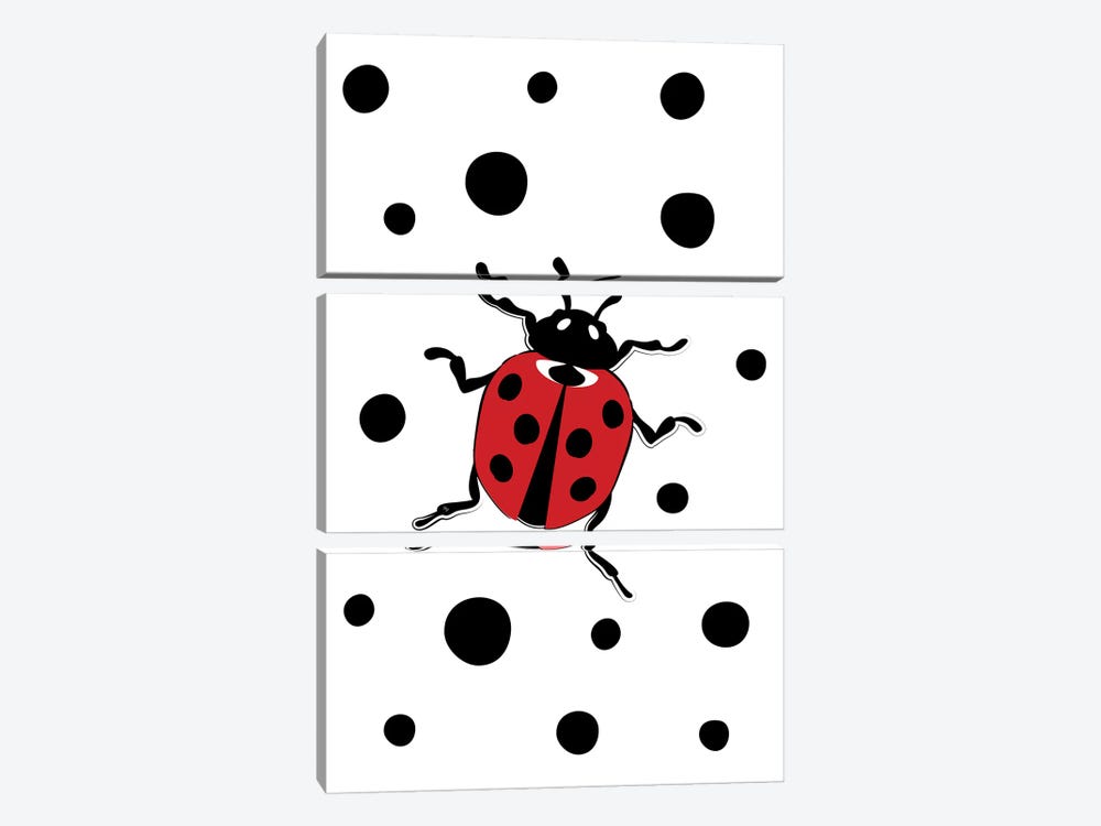 Dotty The Ladybug by Martina Pavlova 3-piece Canvas Wall Art