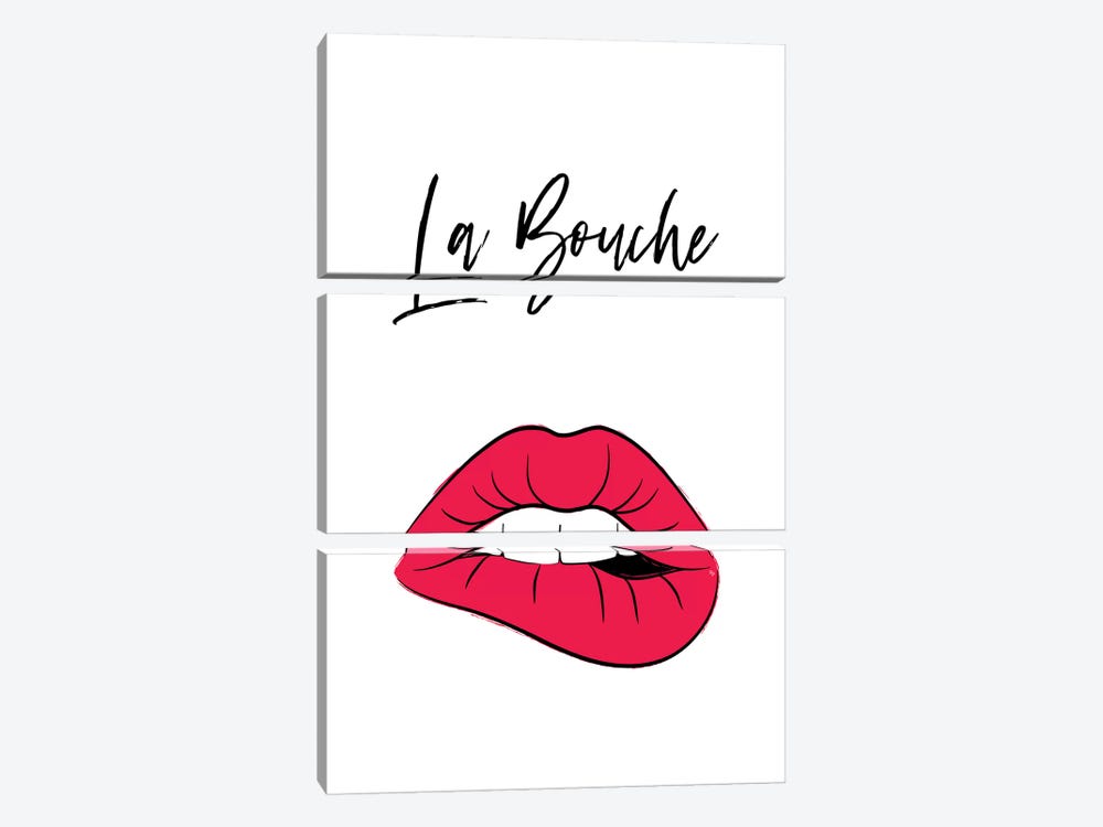 La Bouche Lips by Martina Pavlova 3-piece Canvas Print