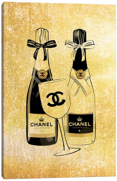 Chanel Champagne Canvas Art Print - Martina Pavlova Food & Drinks