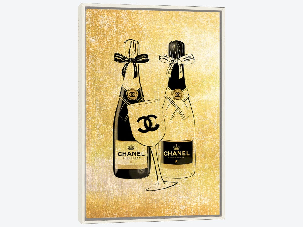 Chanel Champagne Canvas Art Print by Martina Pavlova