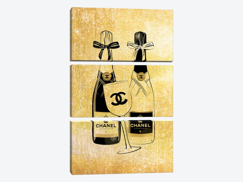 Chanel Champagne by Martina Pavlova 3-piece Art Print