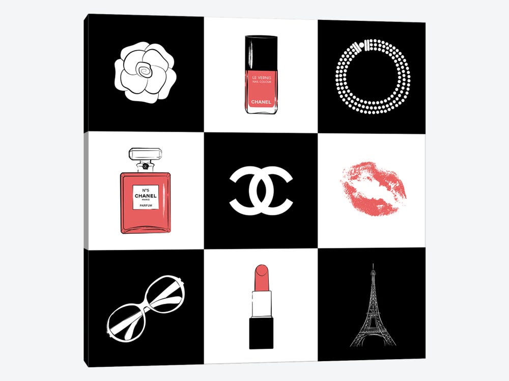 Martina Pavlova Canvas Art Picture - Chanel Collage ( Fashion > Fashion Brands > Chanel art) - 26x26 in