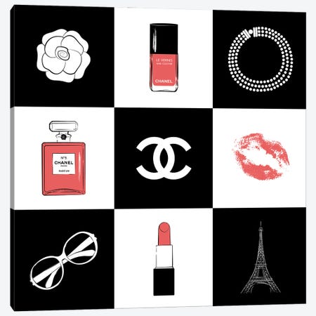 Framed Poster Prints - Chanel Pearl Logo I by Martina Pavlova ( Fashion > Fashion Brands > Chanel art) - 24x24x1