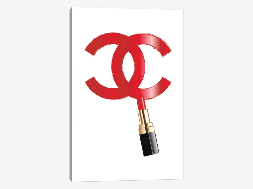 Chanel Logo Lipstick by Martina Pavlova 1-piece Canvas Art Print