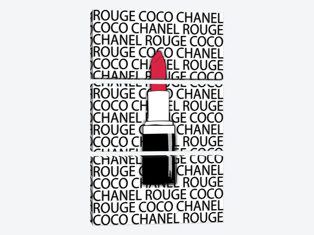 Chanel Rouge by Martina Pavlova 3-piece Canvas Artwork