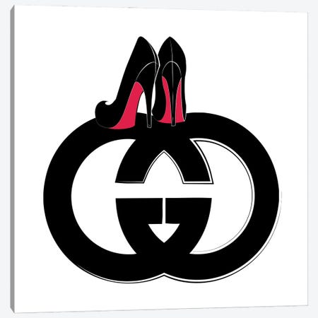 GG Logo Heels Canvas Print #PAV617} by Martina Pavlova Art Print