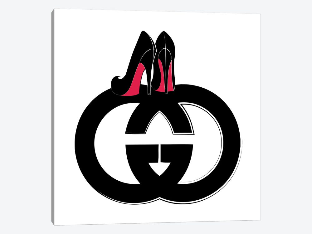GG Logo Heels by Martina Pavlova 1-piece Canvas Art