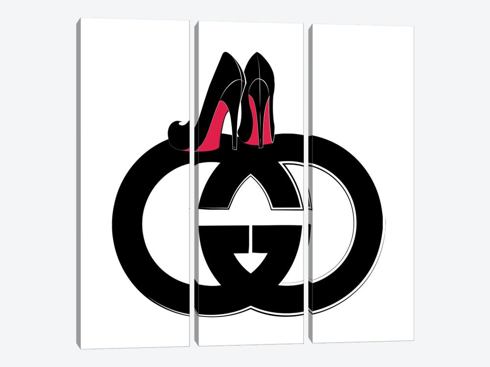 GG Logo Heels by Martina Pavlova 3-piece Canvas Artwork