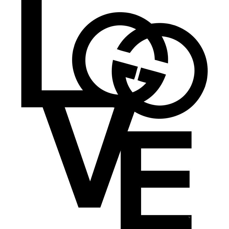 GG Logo Love Canvas Artwork by Martina Pavlova | iCanvas