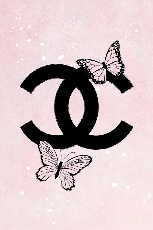 Pink Chanel Logo by Martina Pavlova wall art