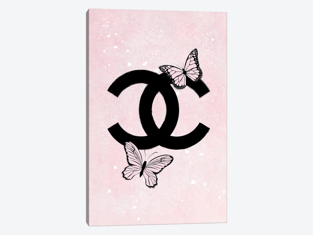 Pink Chanel Logo by Martina Pavlova 1-piece Canvas Artwork