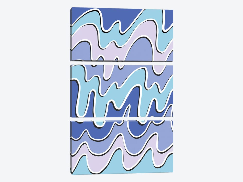 Blue Waves by Martina Pavlova 3-piece Art Print