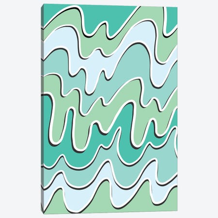 Green Waves Canvas Print #PAV628} by Martina Pavlova Canvas Art Print