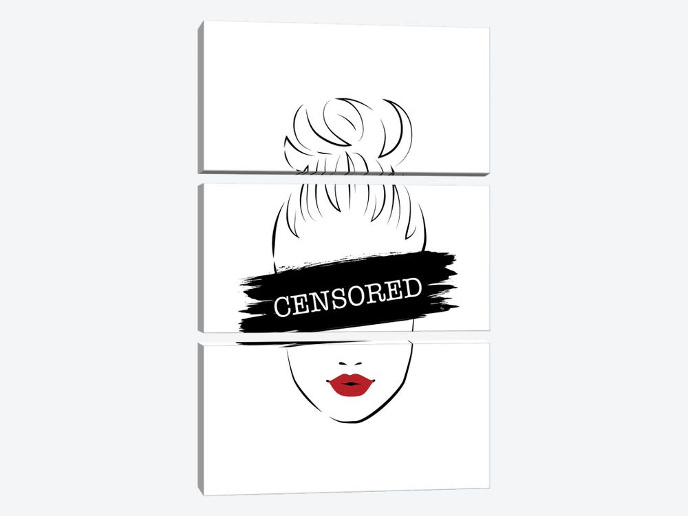 Censored by Martina Pavlova 3-piece Canvas Print