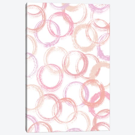 Pink Circles Canvas Print #PAV637} by Martina Pavlova Canvas Print