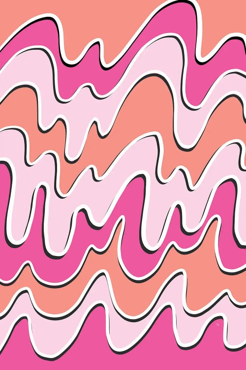 Retro Pink Waves