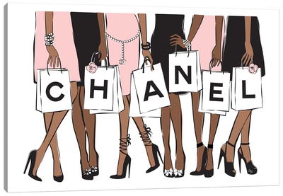 Chanel Shopping II Canvas Art Print - Fashion Typography