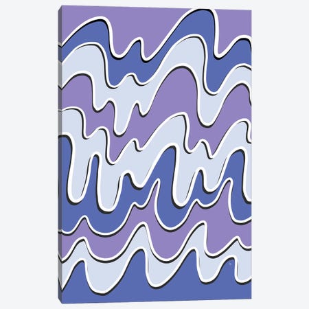 Retro Purple Waves Canvas Print #PAV650} by Martina Pavlova Canvas Art