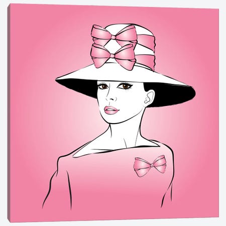 Elegant Lady Pink Canvas Print #PAV663} by Martina Pavlova Art Print