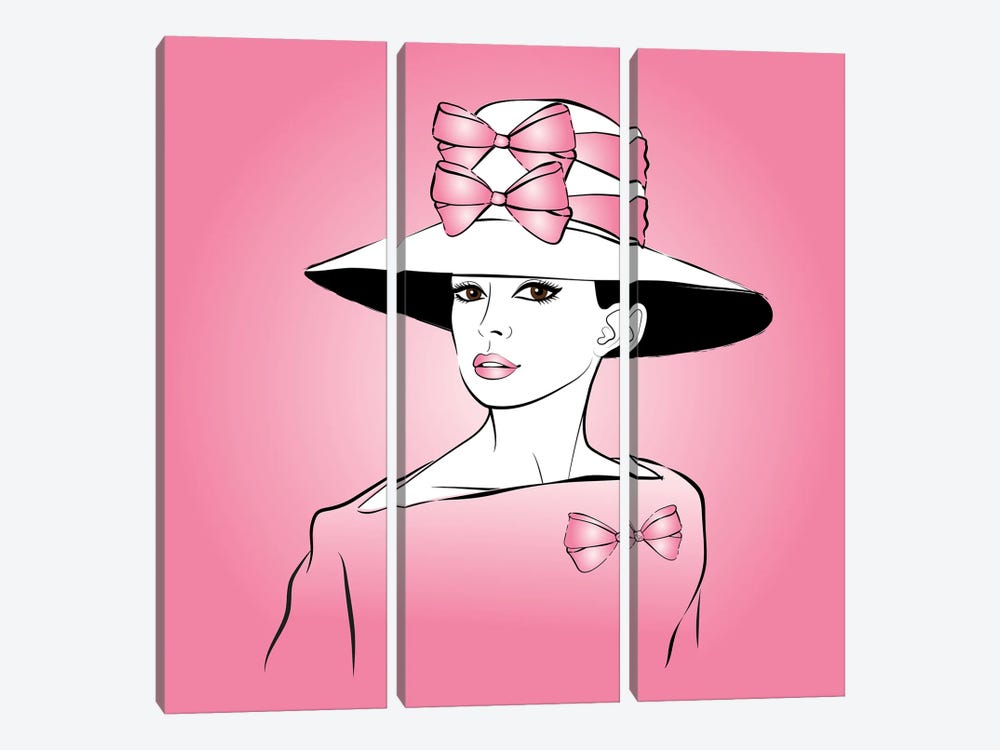Elegant Lady Pink by Martina Pavlova 3-piece Canvas Print