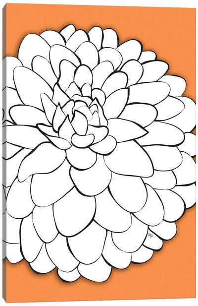 Chrysanthemum Orange Canvas Art Print - Chrysanthemum Art