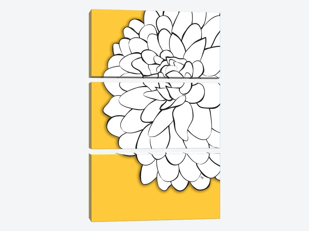 Chrysanthemum Yellow by Martina Pavlova 3-piece Canvas Artwork
