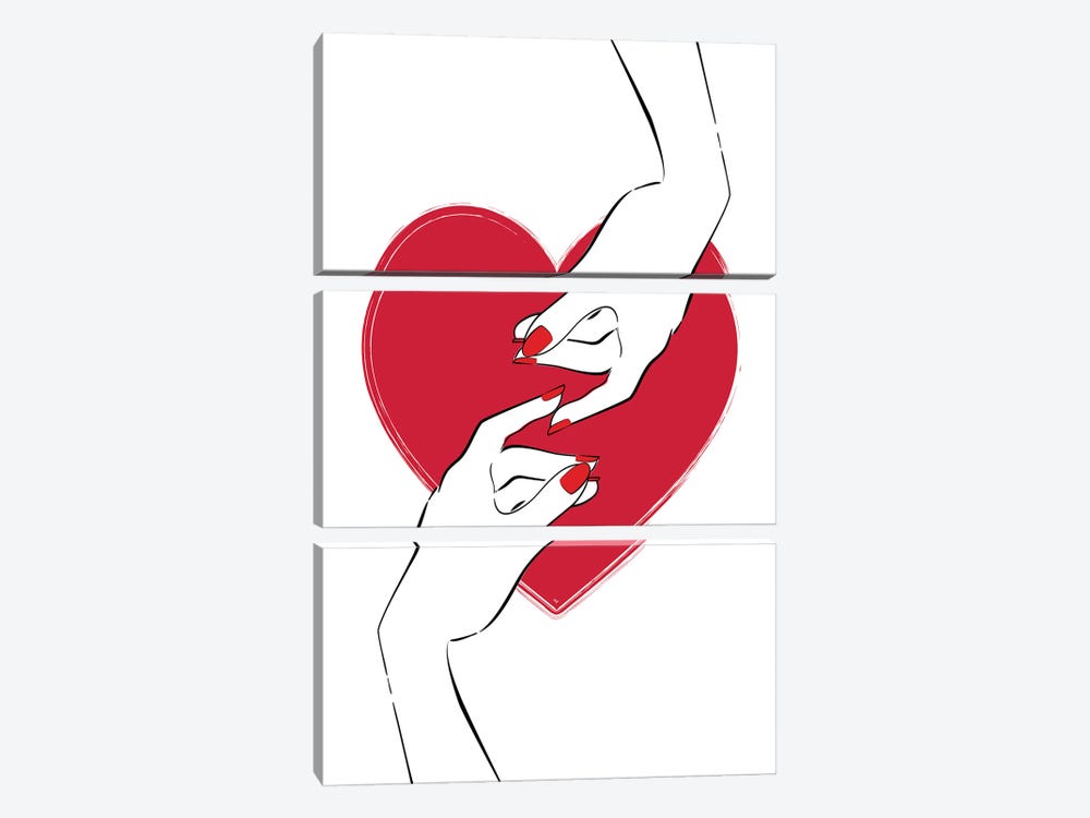 Touching Love by Martina Pavlova 3-piece Canvas Print