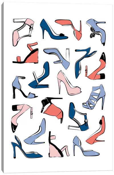 Colorful Shoes Canvas Art Print - High Heel Art
