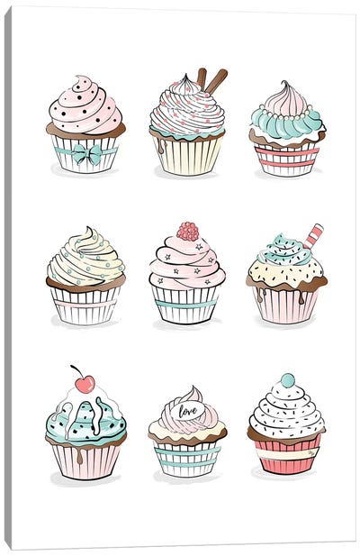 Cupcakes Canvas Art Print - Cake & Cupcake Art